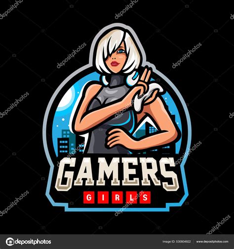 Gamer Girls Mascot Esport Logo Design Stock Vector Image By ©reyyarts