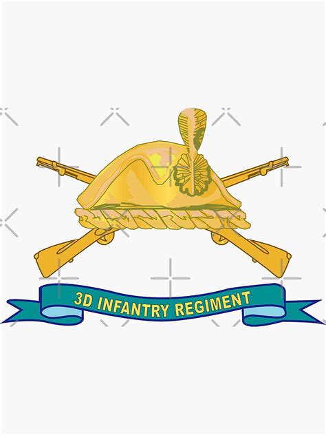 Army 3d Infantry Regiment DUI W Br Ribbon X 300 Sticker By