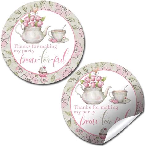 Watercolor Tea Party Birthday Thank You Sticker India Ubuy