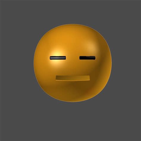 D Model Emoji Expressionless Face Vr Ar Low Poly Cgtrader