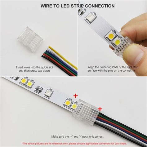 6 Pin 12mm Rgb Cct Connector For Rgbw Led Strips To Wire Connection