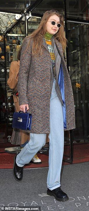 Gigi Hadid Cuts A Casually Chic Figure In A Twill Overcoat And Baggy