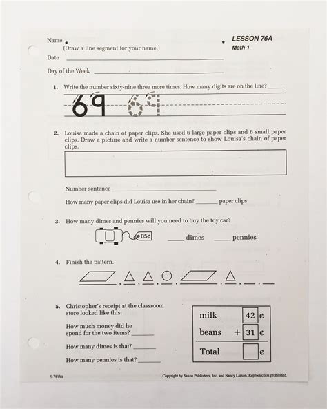 Saxon Math Grade Workbook Pdf