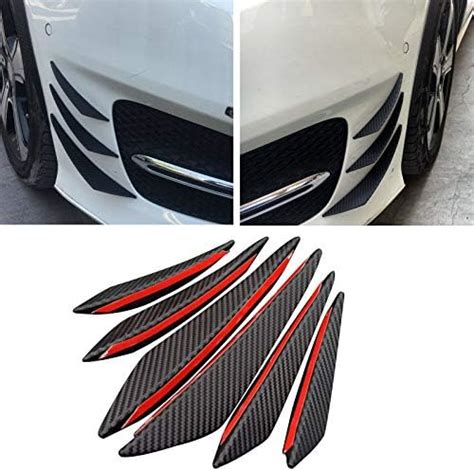 Areyourshop 6 Stück Universal Carbon Fiber PP Auto Auto Frontstoßflosse