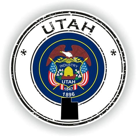 Utah Seal Sticker Round Flag For Laptop Book Fridge Guitar Motorcycle