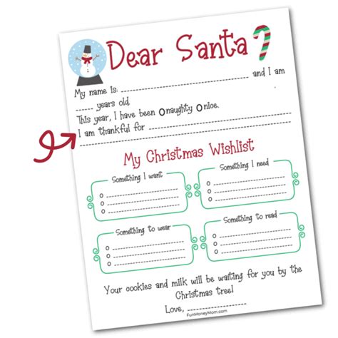 Free Printable Christmas Wish List For Santa Fun Money Mom