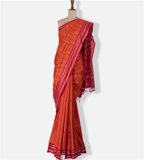 Orange Kanchipuram Silk Saree