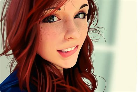 Hd Wallpaper Biting Lip Women Artwork Realistic Wallpaper Flare