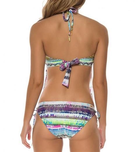 Women Two Pieces Color Print Tassel Fringe Padded Bikini Set Swimsuit Multicolour CX183KWR8HM
