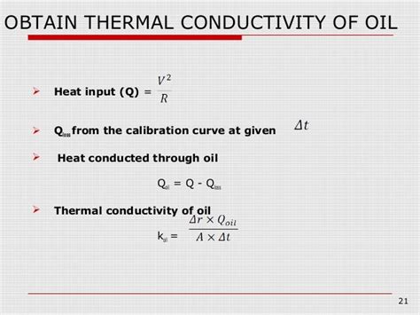 Determination Of Thermal Conductivity Of Oil