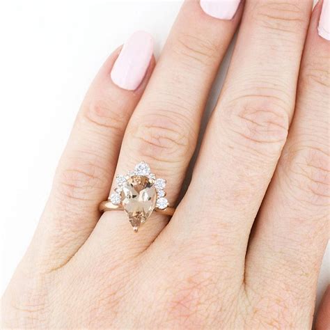 Pear Morganite Engagement Ring Custom Engagement Rings Morganite