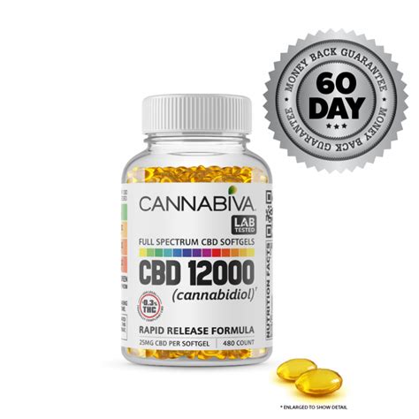 12000mg Full Spectrum Cbd Softgel Capsule Supplement 480 X 25mg Capsule