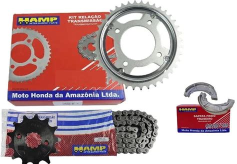 Kit Relação Transmissão Cg Titan Fan 125 Ano 2009 2021 Lona Patim