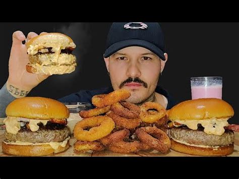 Asmr Comendo Cheese Bacon Cheddar Onion Rings Mukbang Mateus