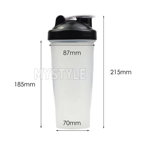 700ml Shaker Ball Bottle Cup Gym Protein Supplement Drink Blender Mixer