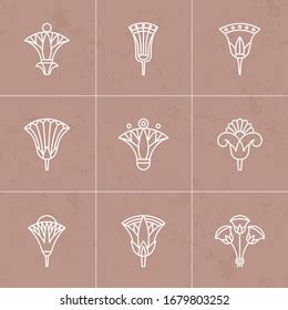 Set Vector Logos Egyptian Lotus Flower Stock Vector (Royalty Free ...