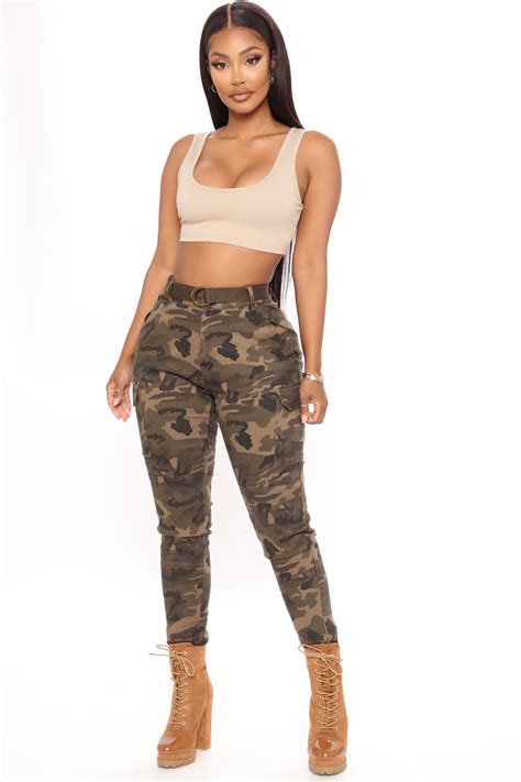 Cadet Kendall Oversized Camo Pants Olive Fashion Nova