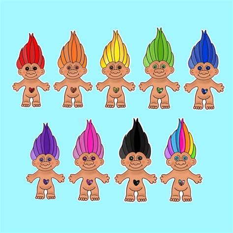 90s Wish Troll Stickers 90s Troll Wish Trolls Vintage Trolls Vintage