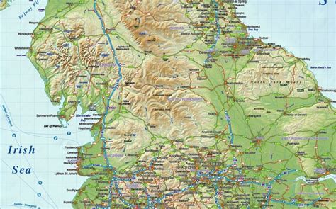 Digital Vector England Maps Northern Region Political And Relief