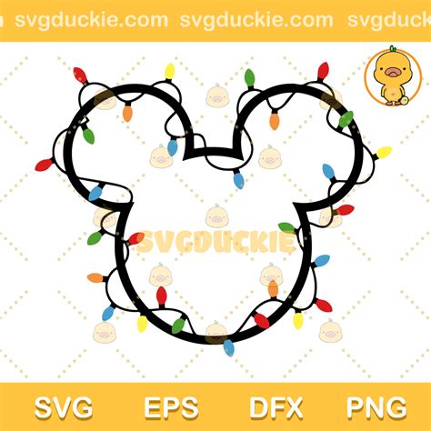 Christmas Mouse Lights SVG Mouse Ears Christmas Lights