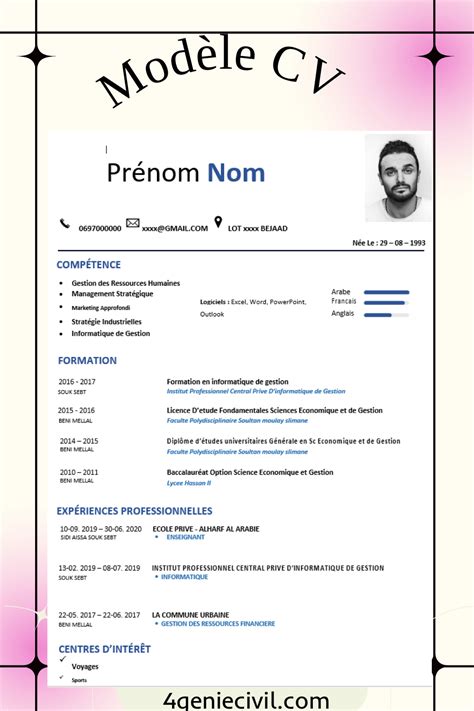 modèles curriculum vitae type CV gratuits à télécharger Curriculum