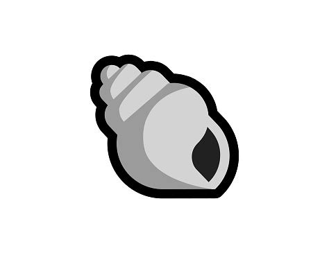 Spiral Shell Vector Icon On White Background Beach Seashell Spiral ...