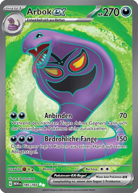 Arbok Ex Wert Bild K Nstler Seltenheit Pokemonkarte De