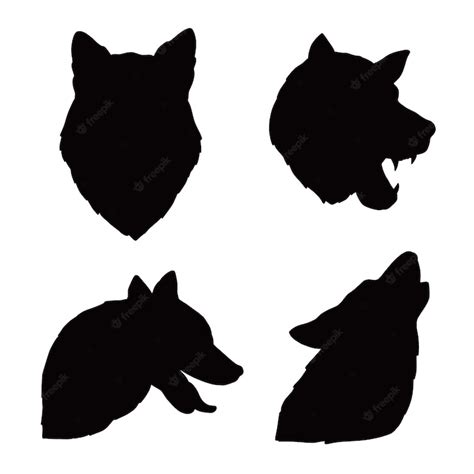 Premium Vector | Hand drawn wolf head silhouette