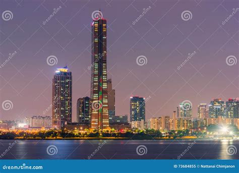 Koreaseoul At Night South Korea City Skyline Stock Image Image Of