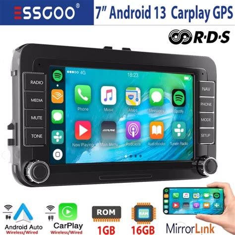 Autoradio Android Carplay Wifi Gps Navi Rds Pour Vw Golf Polo