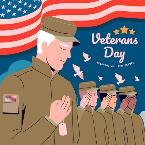 Premium Vector Flat Veterans Day Illustration