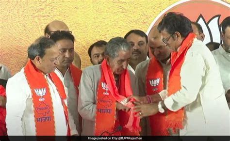 Several Rajasthan Congress Leaders Including Former Mlas Join Bjp