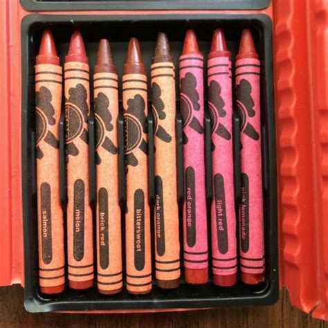 Vintage Prang Crayon 48 Color Set W Red Plastic Trifold Case Made In