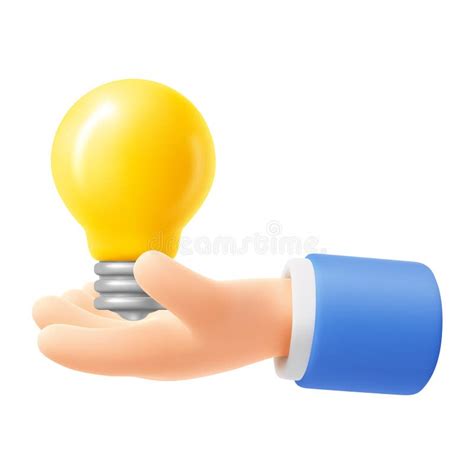 Hand Holds Light Bulb Stock Vector Illustration Of Offer