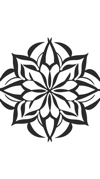 Uma Mandala Em Preto E Branco Um Desenho De Flor Foto Premium