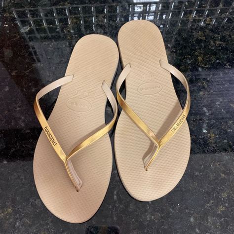 Havaianas Nude Dourado Rasteira Feminina Havaianas Usado 77703048 Enjoei