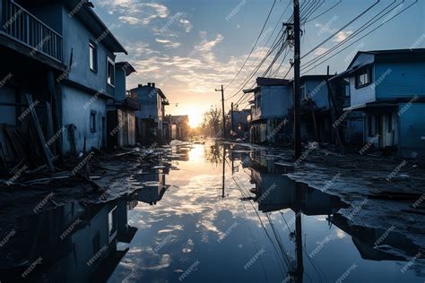 Premium Photo | Flooded streets of the city after the flood