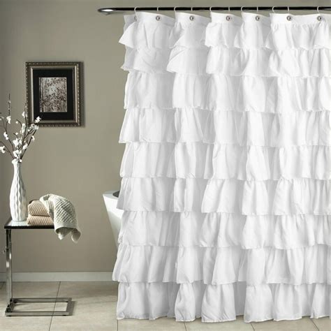 House Of Hampton® Galion Ruffled Semi Sheer Single Shower Curtain