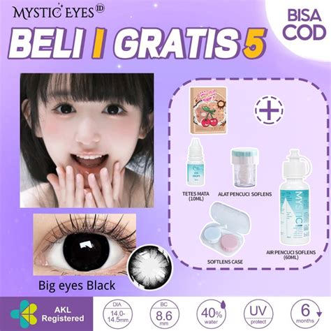 Jual COD Mysticeyes 5 Item Paket Kombinasi 1 Softlens Normal 14 20MM