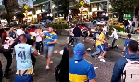 Video Hinchas De Boca Se Agarraron A Trompadas En Manizales