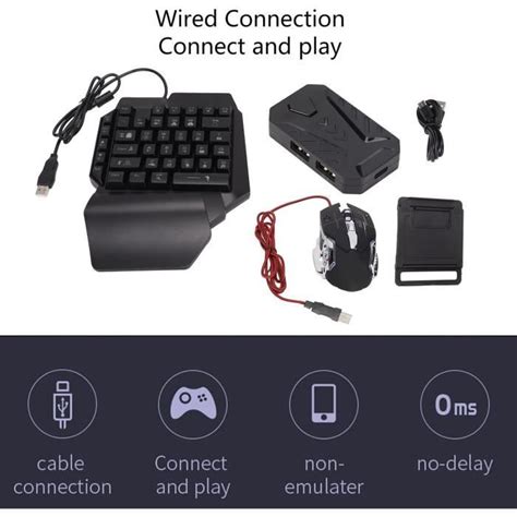 Combo Clavier Et Souris De Jeu Une Main Convertisseur Clavier Et