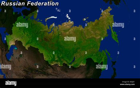 Satellite Image Of The Russian Federation Highlighted Stock Photo Alamy