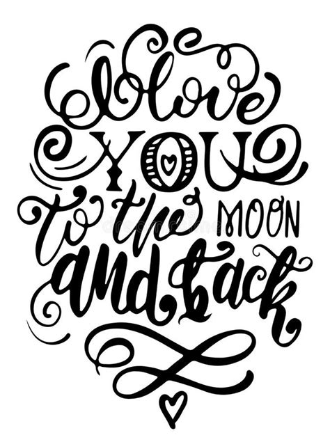 Love You To Moon Back Hand Drawn Typography Poster Stock Illustrations 420 Love You To Moon