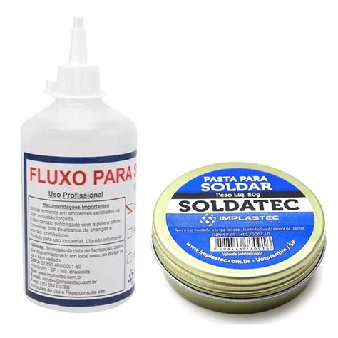 Kit Fluxo De Solda Liquido No Clean Ml Pasta De Solda Soldatec G