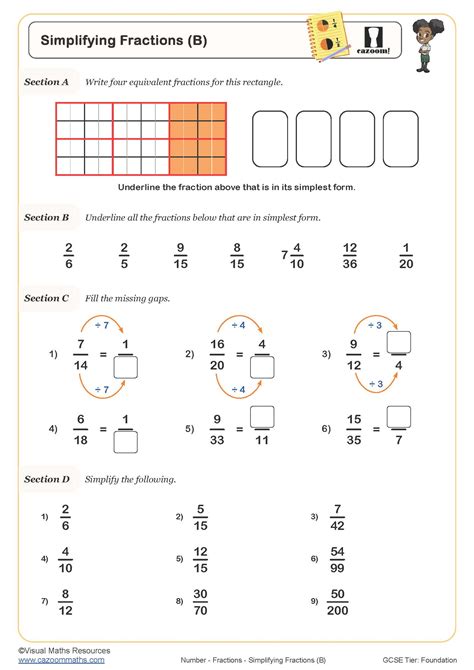 Simplifying Fractions Worksheets - Worksheets For Kindergarten