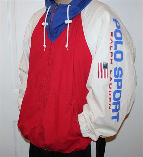 Vintage Polo Sport Ralph Lauren Red White Blue Spell Out Light