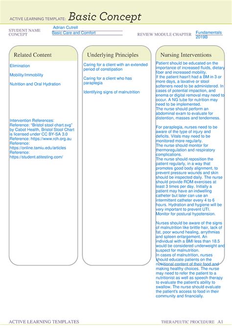 Basic Care And Comfort Remediation 2019 B NRSG 1710 STUDENT NAME