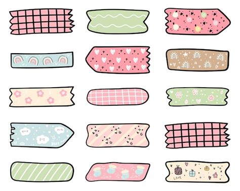 Premium Vector Hand Drawn Washi Tape Baby Collection