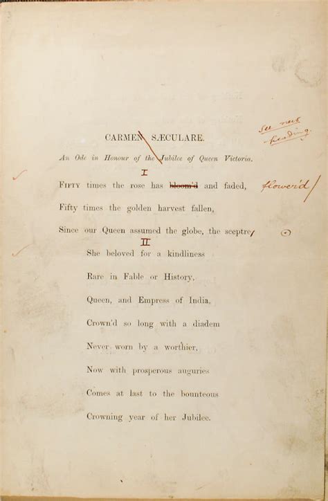 Bonhams : TENNYSON, ALFRED. Carmen sæculare An Ode in Honour of the ...