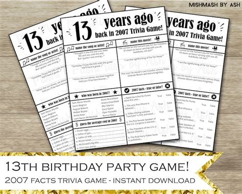 13th Birthday Party Games Birthday Party Games for Teens | Etsy